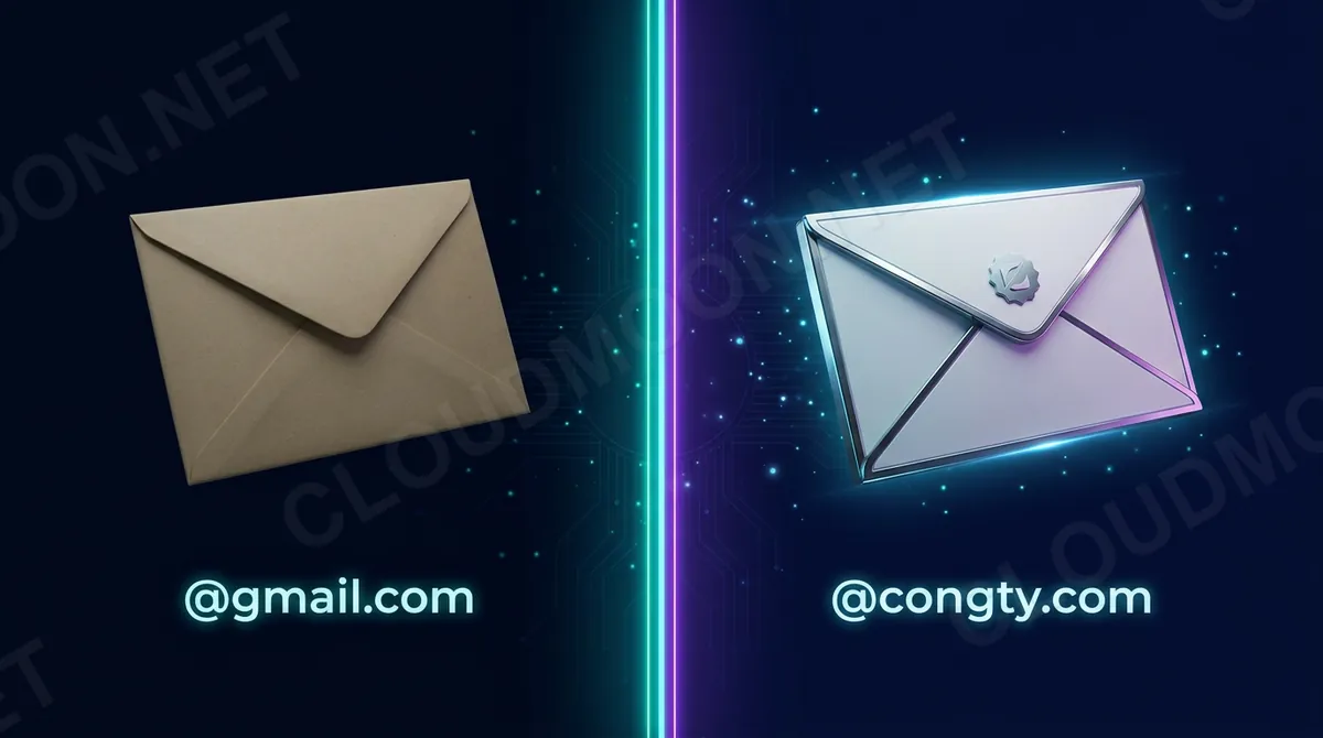 So sánh email Gmail cá nhân và email theo tên miền công ty