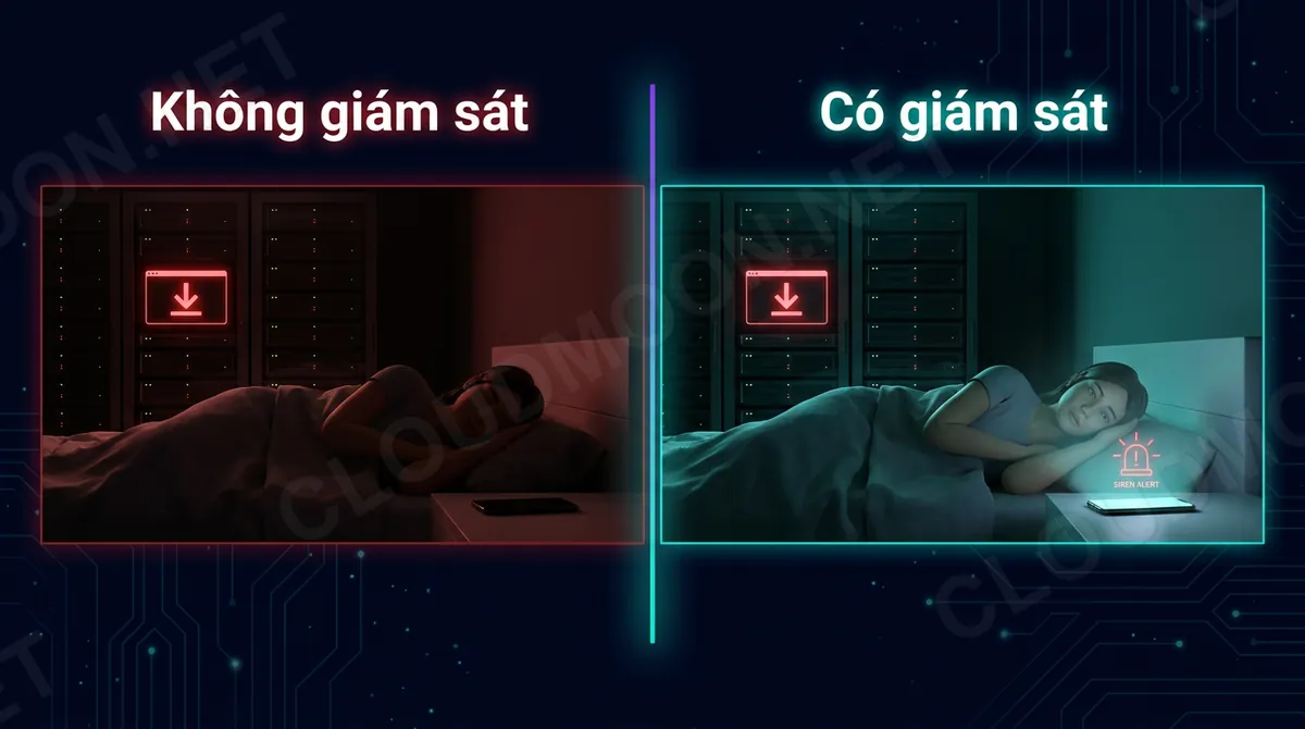 Website sập lúc nửa đêm: không giám sát thì không ai biết, có giám sát thì được báo ngay