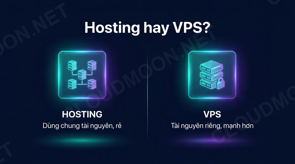 So sánh hosting dùng chung và VPS