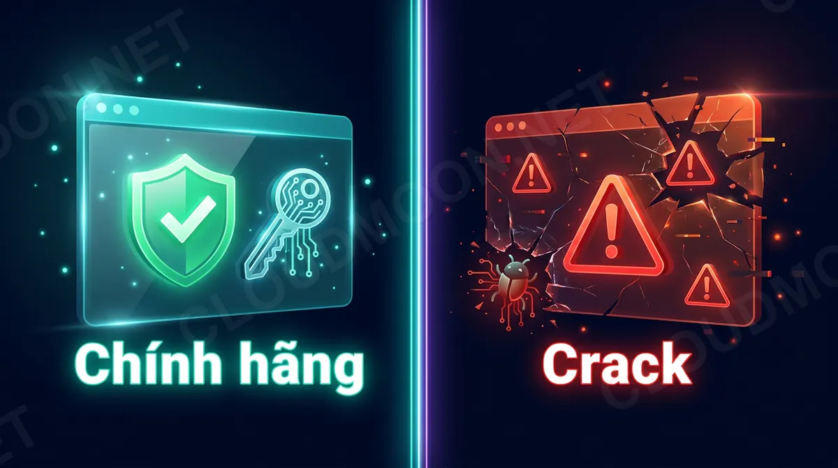 So sánh key bản quyền chính hãng và phần mềm crack lậu