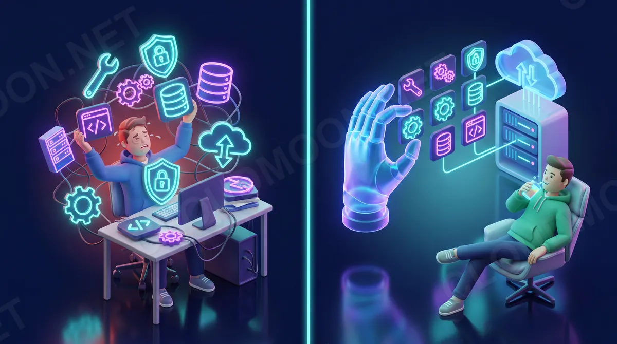 So sánh Unmanaged tự ôm mọi việc và Managed được nhà cung cấp lo hộ