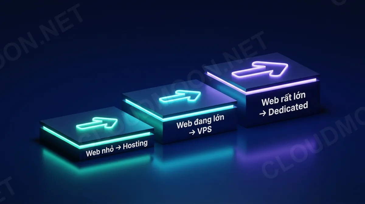 Chọn hosting, VPS hay Dedicated theo lượng truy cập