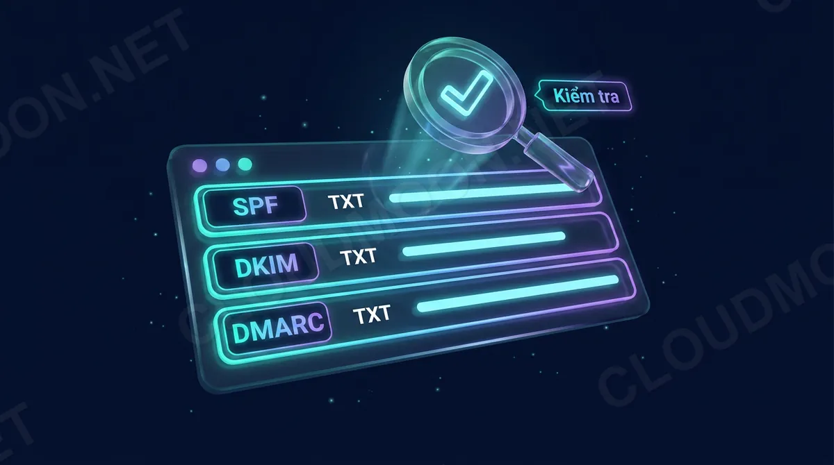 Ba bản ghi TXT SPF, DKIM, DMARC trong DNS và cách kiểm tra