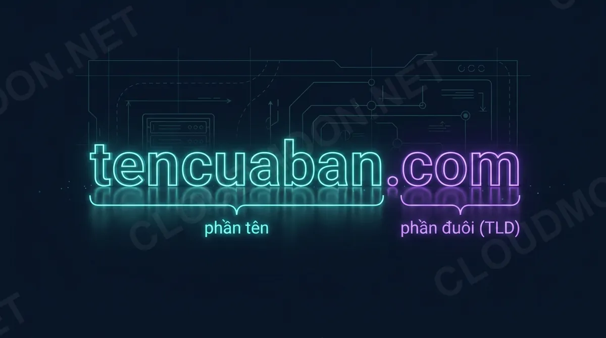 Cấu trúc tên miền: phần tên và phần đuôi