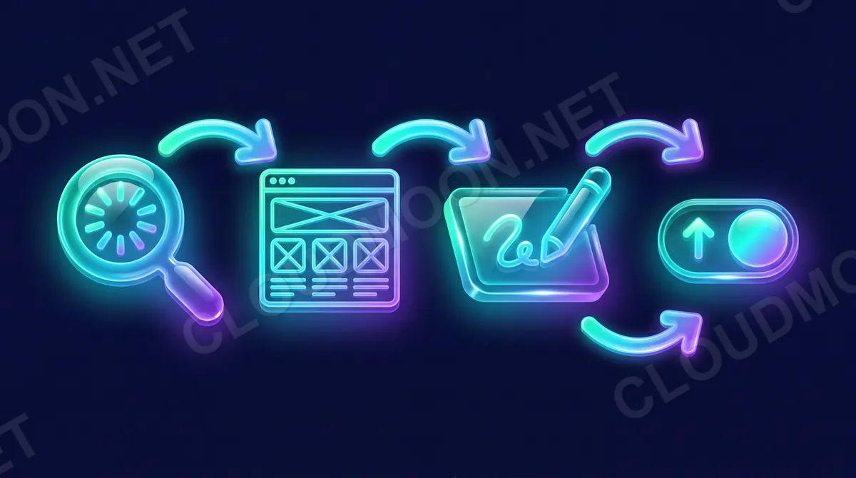 Dòng chảy 4 bước viết bài chuẩn SEO: nghiên cứu từ khóa, lập dàn ý, viết bài, tối ưu on-page