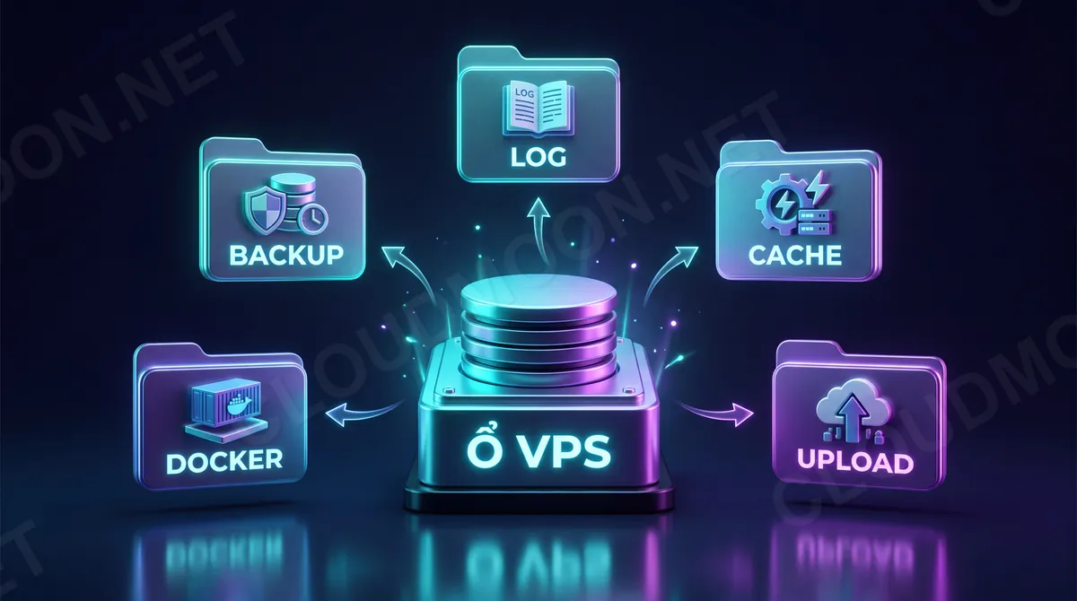 Các nhóm dữ liệu thường chiếm dung lượng trên VPS