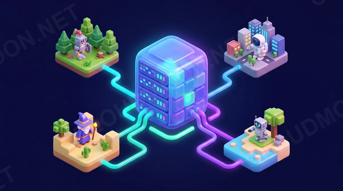 Nhiều người chơi ở các nơi khác nhau cùng kết nối vào một server để chơi chung thế giới khối vuông