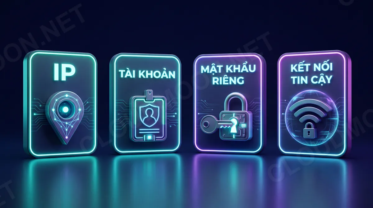 Checklist kết nối VPS remote desktop gồm IP tài khoản mật khẩu riêng và kết nối tin cậy