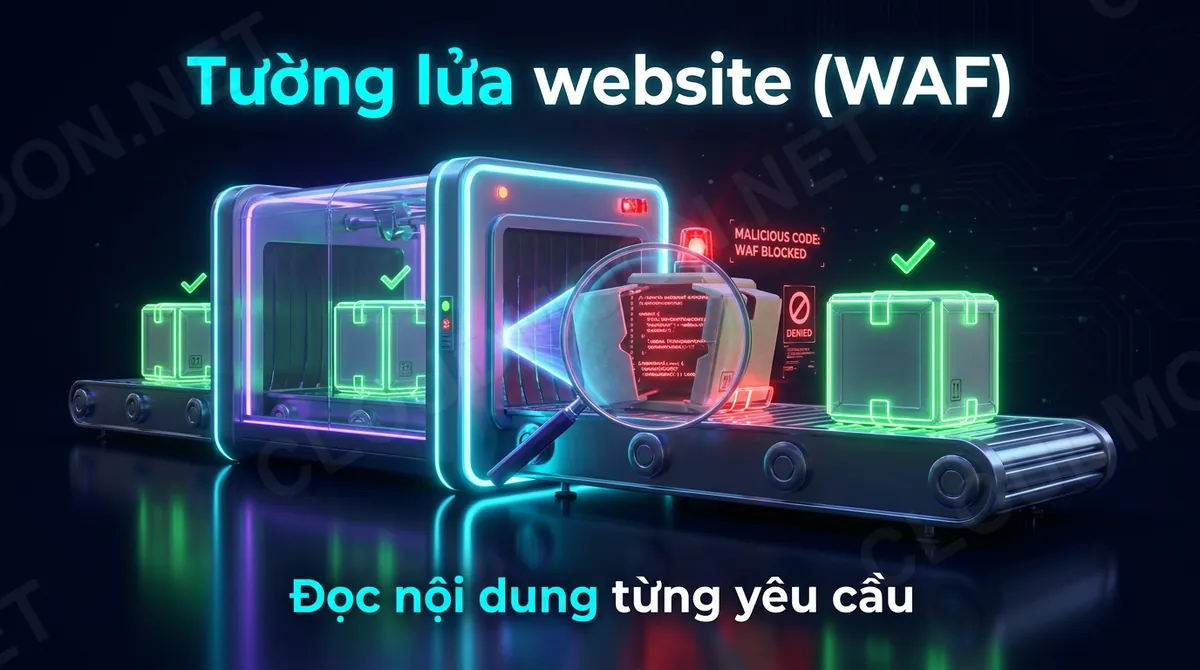 Tường lửa website WAF đọc nội dung yêu cầu ở tầng ứng dụng như máy soi an ninh soi hành lý