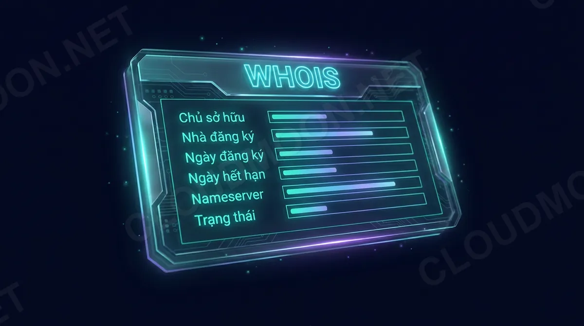 Thông tin WHOIS: chủ sở hữu, nhà đăng ký, ngày hết hạn, nameserver